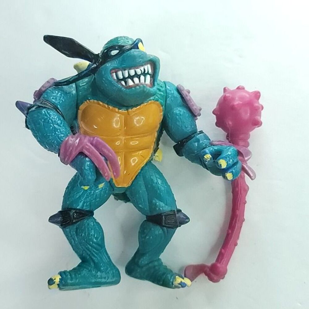 Slash Near Complete Ninja Turtle TMNT 1990 Figure Vintage Bat Mace Purple